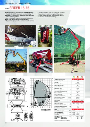 Lánctalpas töretőgémes munkaállványok Platform Basket SPIDER 15.75 PRO E