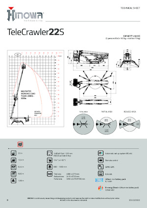 Lánctalpas töretőgémes munkaállványok Hinowa TeleCrawler 22S