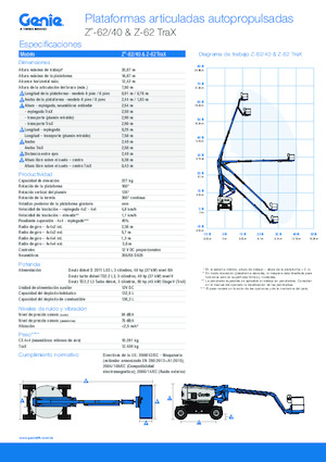 Lánctalpas töretőgémes munkaállványok Genie Z-62/40 TraX