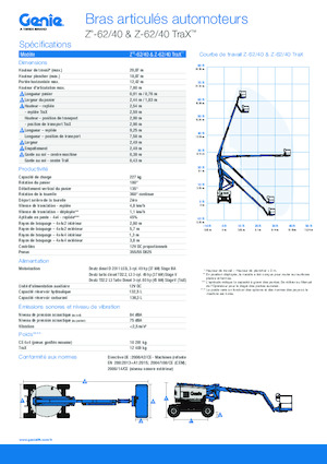 Lánctalpas töretőgémes munkaállványok Genie Z-62/40 TraX