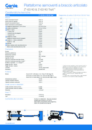 Lánctalpas töretőgémes munkaállványok Genie Z-62/40 TraX