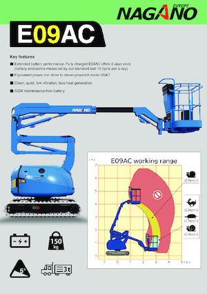 Lánctalpas töretőgémes munkaállványok Nagano E09AC