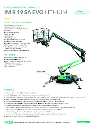 Lánctalpas töretőgémes munkaállványok Imer IM R 19 SA Evo Lithium