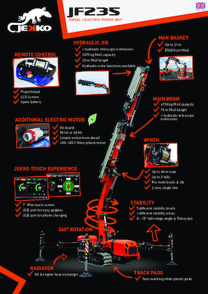 Lánctalpas daruk - teleszkópos gém Jekko JF235