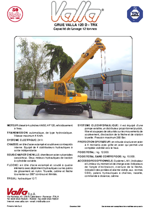 Lánctalpas daruk - teleszkópos gém Valla 120 TRX-D