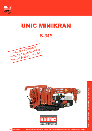 Lánctalpas daruk - teleszkópos gém UNIC B 345