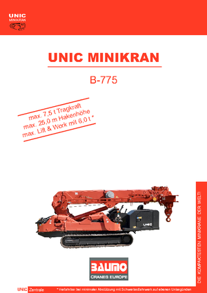 Lánctalpas daruk - teleszkópos gém UNIC B 775