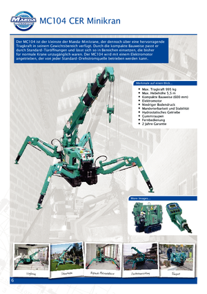 Lánctalpas daruk - teleszkópos gém Maeda MC 104 CER *