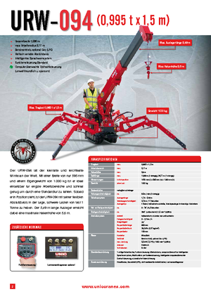 Lánctalpas daruk - teleszkópos gém UNIC URW 094