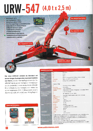 Lánctalpas daruk - teleszkópos gém UNIC URW-547