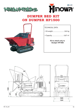 Lánctalpas dömperek Hinowa HP 1500