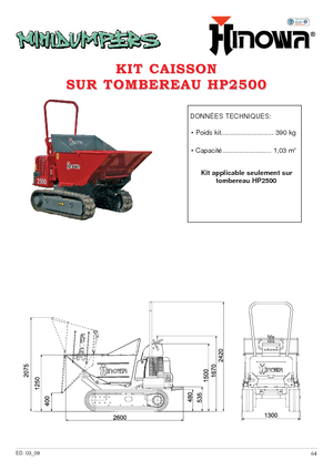 Lánctalpas dömperek Hinowa HP 2500