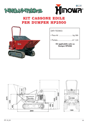 Lánctalpas dömperek Hinowa HP 2500
