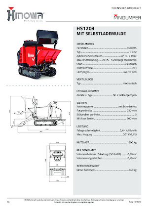 Lánctalpas dömperek Hinowa HS1203