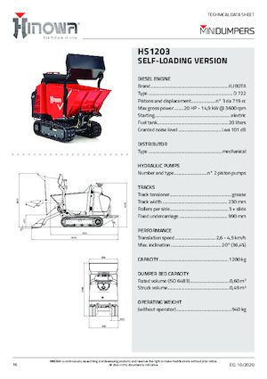 Lánctalpas dömperek Hinowa HS1203