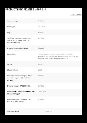 Lánctalpas kotrók Caterpillar 310