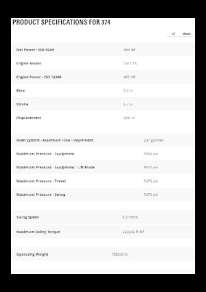 Lánctalpas kotrók Caterpillar 374