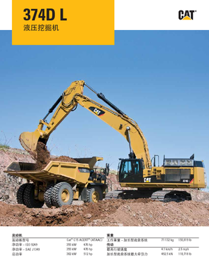 Lánctalpas kotrók Caterpillar 374D L