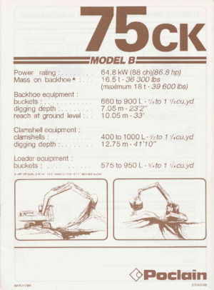 Anyagmozgató gépek Case Poclain 75CK
