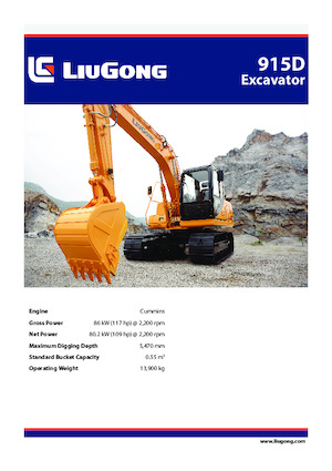 Lánctalpas kotrók Liugong 915D