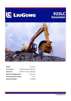 Lánctalpas kotrók Liugong 925LC