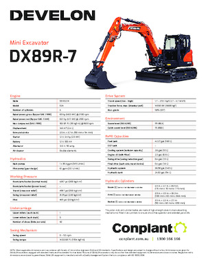 Lánctalpas kotrók Develon DX89R-7