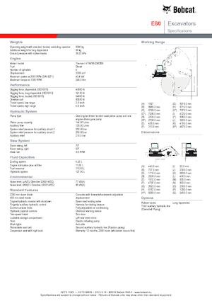 Lánctalpas kotrók Bobcat E 80