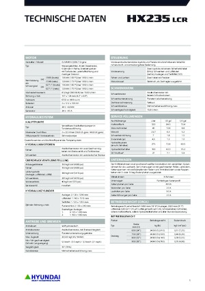 Lánctalpas kotrók Hyundai HX235LCR