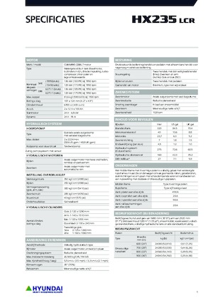 Lánctalpas kotrók Hyundai HX235LCR