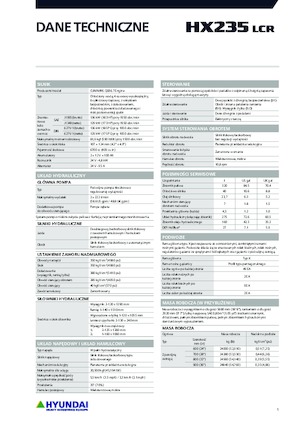 Lánctalpas kotrók Hyundai HX235LCR