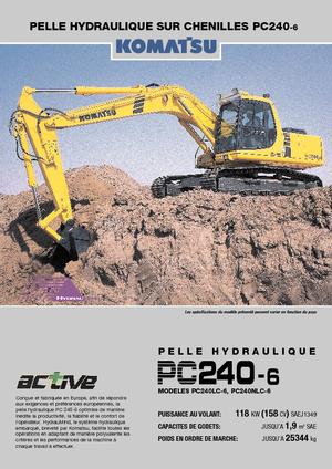 Lánctalpas kotrók Komatsu PC240LC-6 active Plus