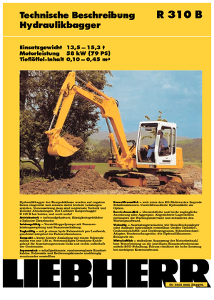 Lánctalpas kotrók Liebherr R 310 B