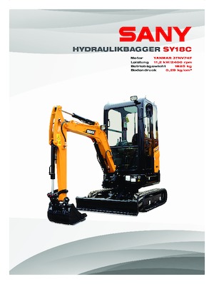 Minikotrók Sany SY18C