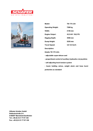 Lánctalpas kotrók Takeuchi TB 175