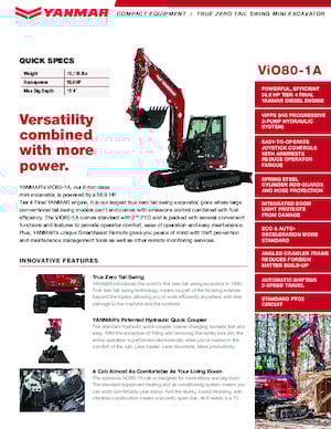 Lánctalpas kotrók Yanmar ViO80-1A