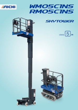 Gumikerekes vertikális emelésű munkaállványok Aichi SKYTOWER WM05C1NS