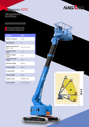 Lánctalpas teleszkópgémes munkaállványok Nagano 12TC