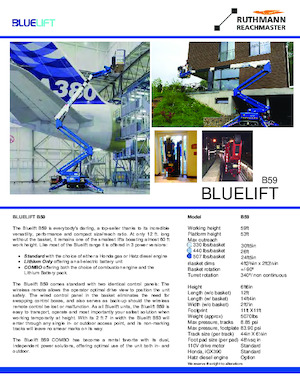 Lánctalpas töretőgémes munkaállványok Ruthmann BLUELIFT B59