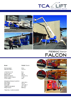 Lánctalpas teleszkópgémes munkaállványok Falcon Lifts FS 320 C Vario 