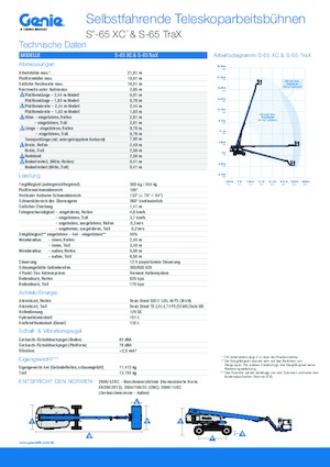 Lánctalpas teleszkópgémes munkaállványok Genie S-65 TraX