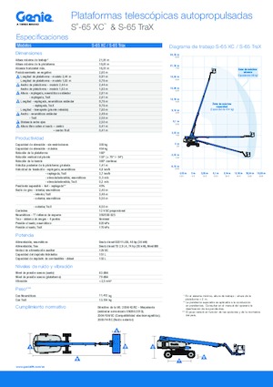Lánctalpas teleszkópgémes munkaállványok Genie S-65 TraX