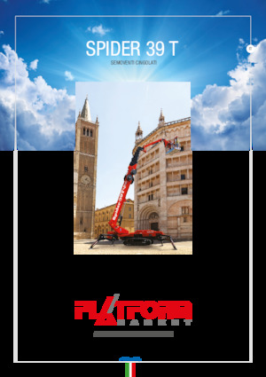 Lánctalpas teleszkópgémes munkaállványok Platform Basket SPIDER 39 T