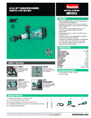 Bontó kalapácsok és fejek Makita HM1512