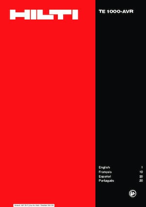 Bontó kalapácsok és fejek Hilti TE 1000-AVR