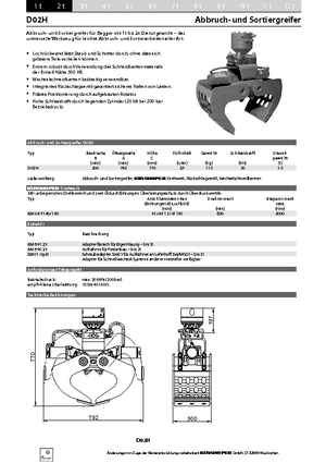 Bontási válogató megfogók Kinshofer D 02 H