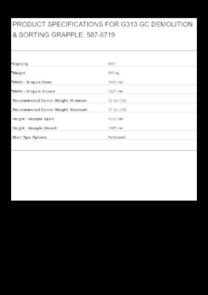 Bontási válogató megfogók Caterpillar G313 GC