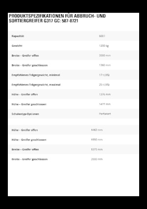 Bontási válogató megfogók Caterpillar G317 GC