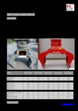 Bontási válogató megfogók Konverma HCG 17-450-U