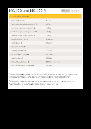 Bontási válogató megfogók Epiroc MG 400