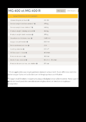 Bontási válogató megfogók Epiroc MG 400